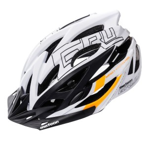 Kask Meteor Gruver biało-pomarańczowy